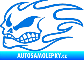 Samolepka Head - lebka - levá modrá oceán