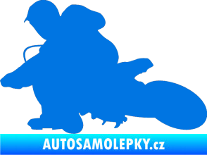 Samolepka Motorka 005 levá motokros modrá oceán