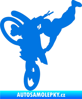 Samolepka Motorka 032 levá motokros freestyle modrá oceán