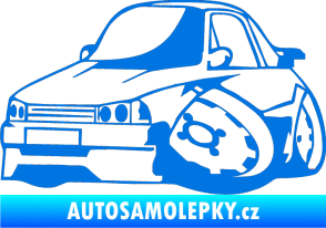 Samolepka Škoda 120 karikatura levá modrá oceán