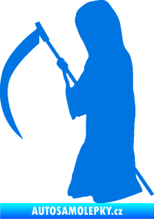 Samolepka Smrtka silueta s kosou levá modrá oceán