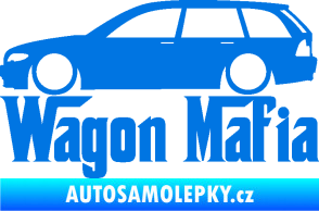 Samolepka Wagon Mafia 002 nápis s autem modrá oceán