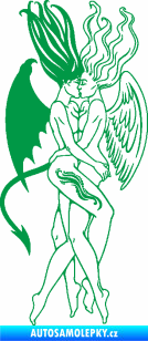 Samolepka Anděl a Démon pravá zelená