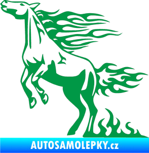Samolepka Animal flames 001 levá kůň zelená