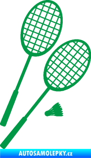 Samolepka Badminton rakety pravá zelená