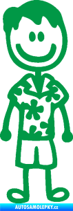 Samolepka Cartoon family táta Hawaii zelená