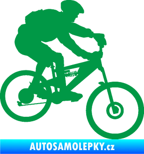 Samolepka Cyklista 009 pravá horské kolo zelená