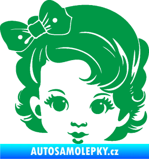 Samolepka Dítě v autě 110 levá holčička s mašlí zelená