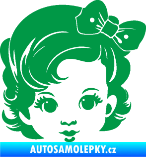 Samolepka Dítě v autě 110 pravá holčička s mašlí zelená