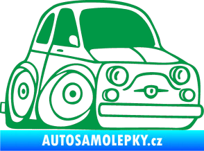 Samolepka Fiat 500 karikatura pravá zelená