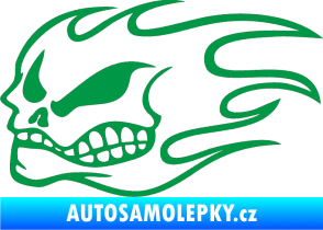 Samolepka Head - lebka - levá zelená