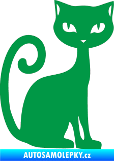 Samolepka Kočka 009 pravá zelená
