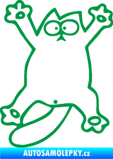 Samolepka Kočka 040 levá na rozpláclá zelená