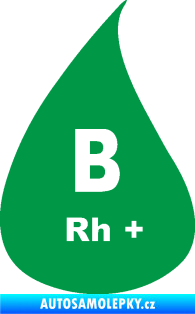 Samolepka Krevní skupina B Rh+ kapka zelená