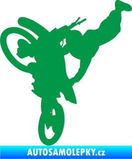 Samolepka Motorka 032 levá motokros freestyle zelená