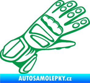 Samolepka Motorkářské rukavice 002 pravá zelená