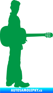Samolepka Music 003 pravá hráč na kytaru zelená