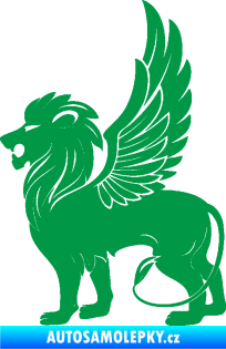 Samolepka Okřídlený lev 001 levá mytické zvíře zelená