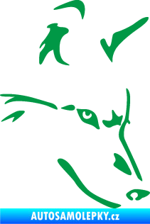 Samolepka Pes 159 pravá vlk zelená
