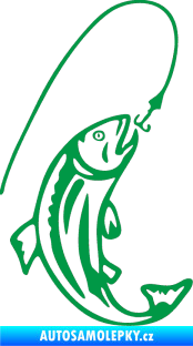 Samolepka Ryba s návnadou 003 pravá zelená