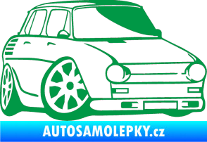 Samolepka Škoda 100 karikatura pravá zelená