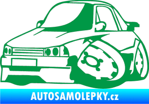 Samolepka Škoda 120 karikatura levá zelená