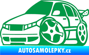 Samolepka Škoda Fabia 001 karikatura levá zelená