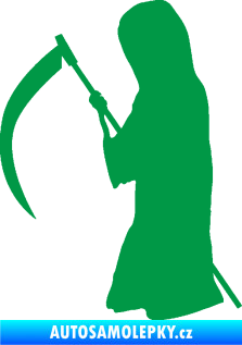 Samolepka Smrtka silueta s kosou levá zelená
