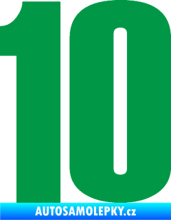 Samolepka Startovní číslo 10 typ 2    zelená