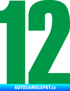 Samolepka Startovní číslo 12 typ 2    zelená