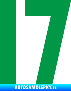 Samolepka Startovní číslo 17 zelená