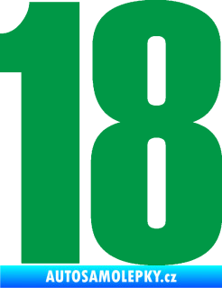 Samolepka Startovní číslo 18 typ 2     zelená