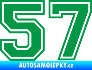 Samolepka Startovní číslo 57 typ 4 zelená
