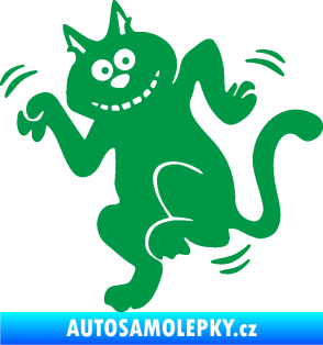Samolepka Veselá kočka levá zelená