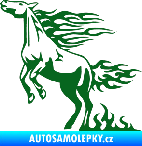 Samolepka Animal flames 001 levá kůň tmavě zelená