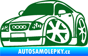 Samolepka Audi TT karikatura levá tmavě zelená