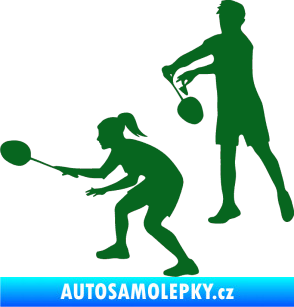 Samolepka Badminton team levá tmavě zelená