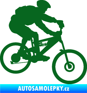 Samolepka Cyklista 009 pravá horské kolo tmavě zelená