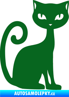 Samolepka Kočka 009 pravá tmavě zelená
