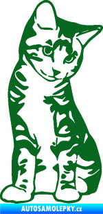 Samolepka Koťátko 006 pravá tmavě zelená