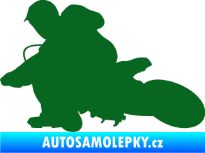 Samolepka Motorka 005 levá motokros tmavě zelená