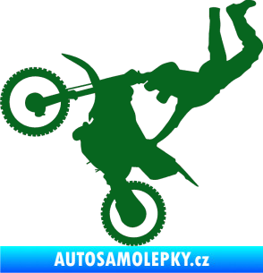 Samolepka Motorka 008 levá motokros freestyle tmavě zelená