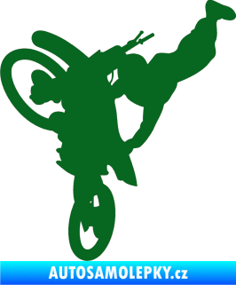 Samolepka Motorka 032 levá motokros freestyle tmavě zelená