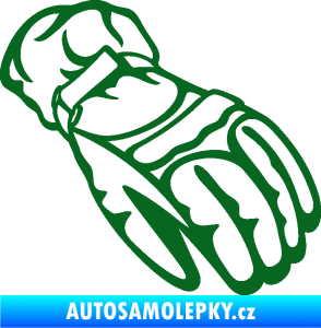 Samolepka Motorkářské rukavice 003 pravá tmavě zelená