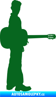 Samolepka Music 003 pravá hráč na kytaru tmavě zelená