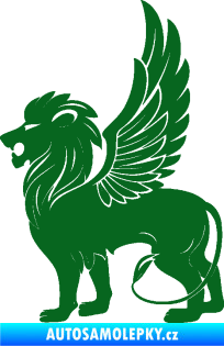 Samolepka Okřídlený lev 001 levá mytické zvíře tmavě zelená