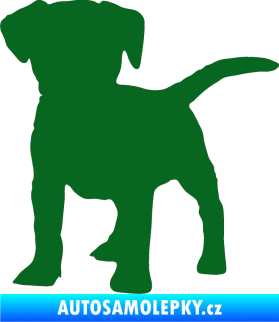 Samolepka Pes 056 levá štěně tmavě zelená