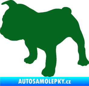 Samolepka Pes 108 levá Francouzský buldoček tmavě zelená