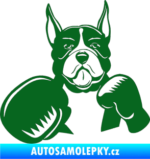 Samolepka Pes 183 levá boxer tmavě zelená