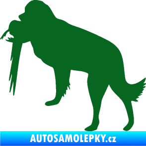 Samolepka Pes 193 levá lovecký s bažantem tmavě zelená